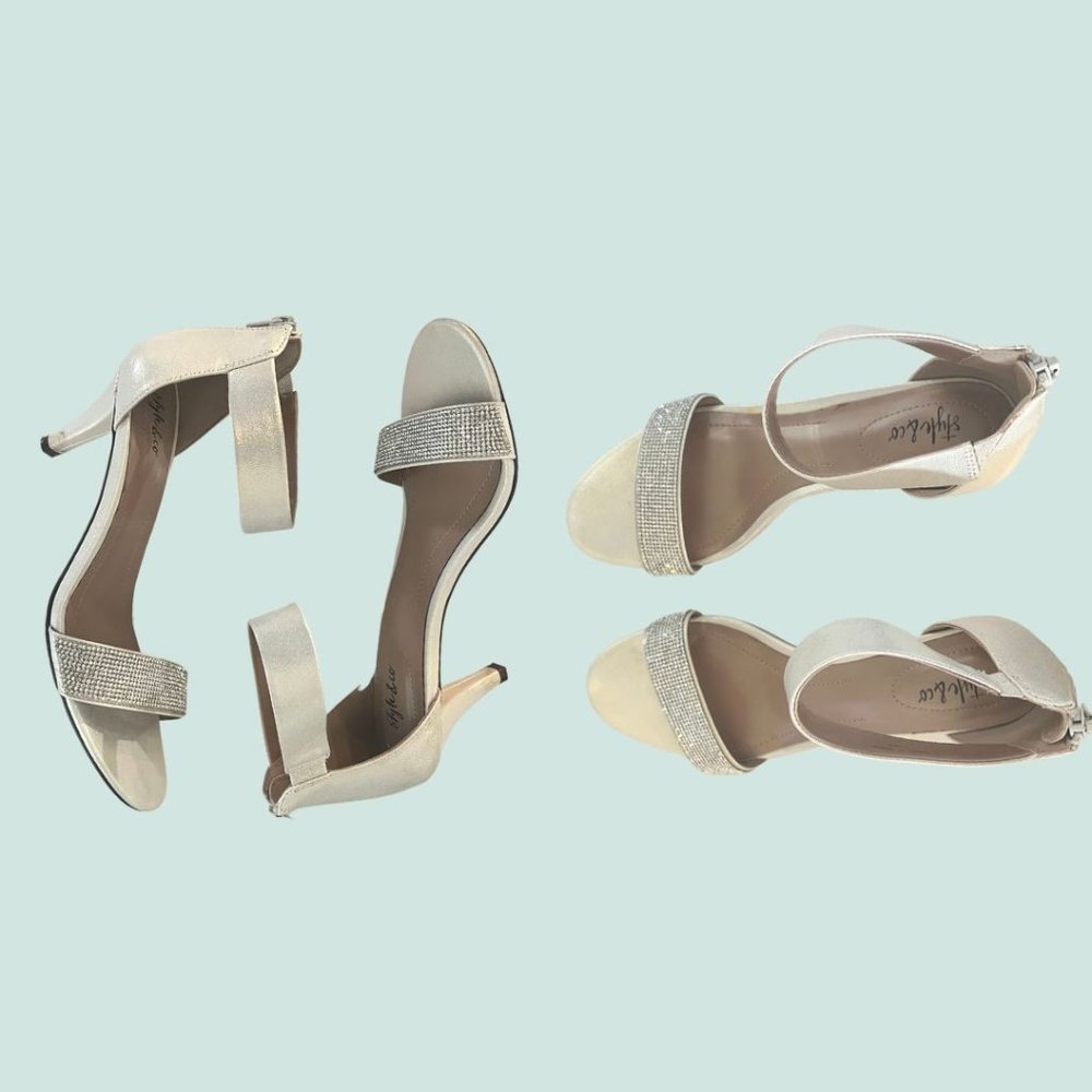 Style & Co. Women's Blush-Silver Embellished Phillyis Two-Piece Evening Sandals